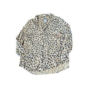 Chico's Women's Button Down Shirt Animal Print‎ Long Sleeve Size 12/14